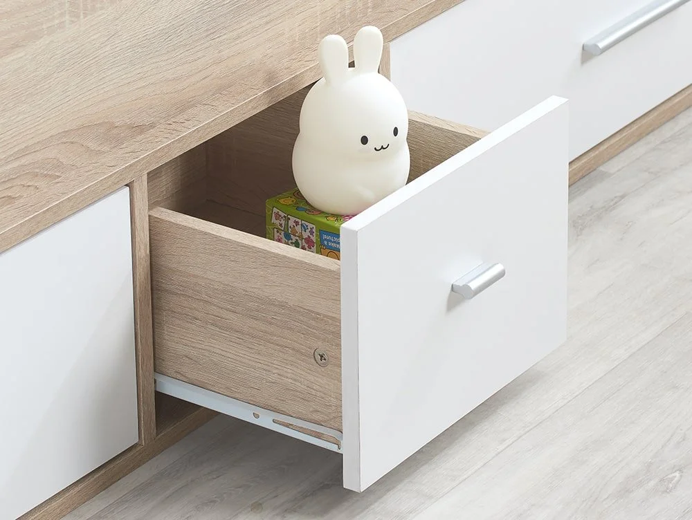 Birlea Birlea Camden White and Oak Effect Cabin Bed Frame