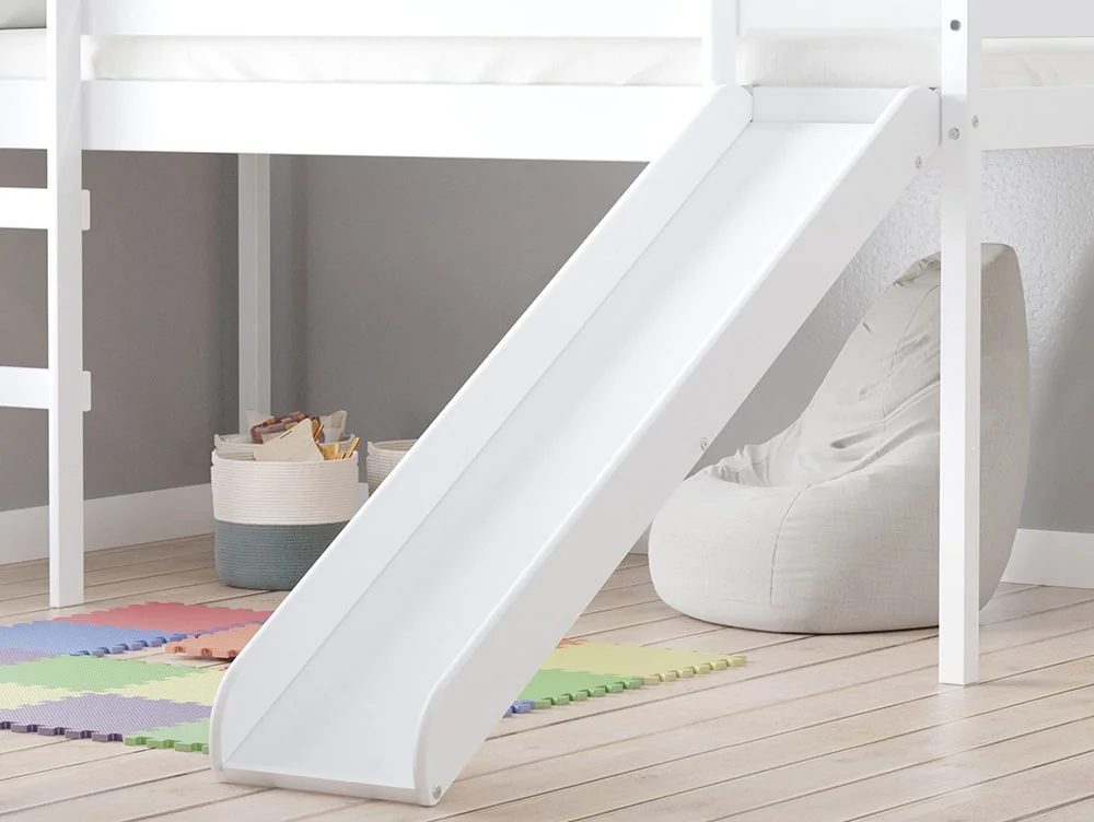 Birlea Furniture & Beds Birlea Frankie 3ft Single White Mid Sleeper Bed Frame with Slide