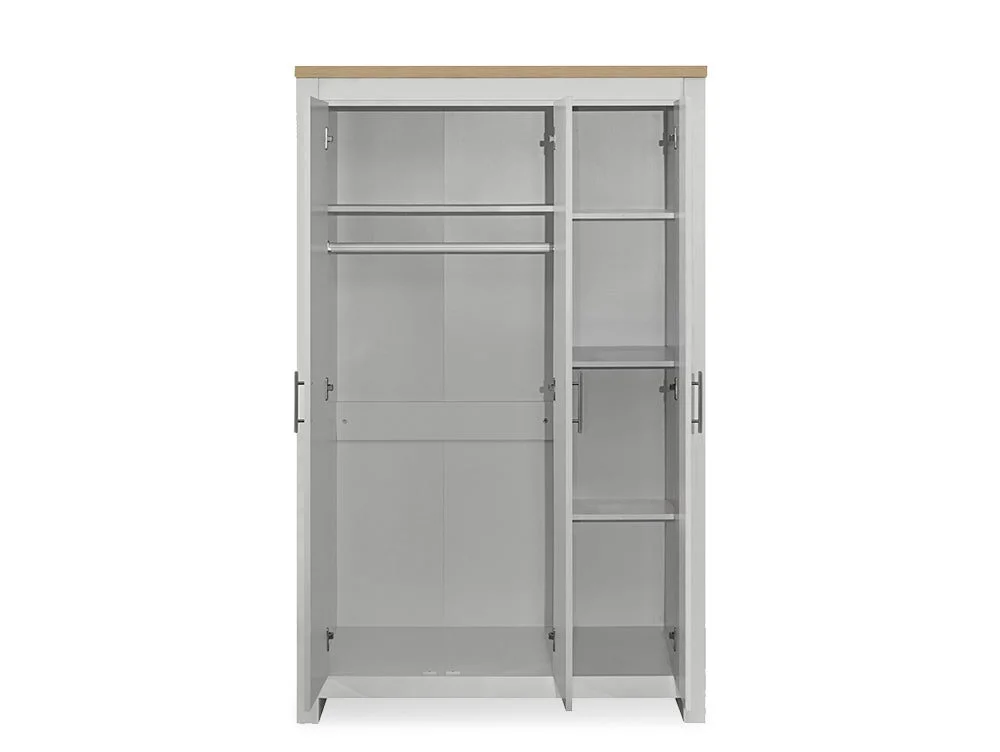 Birlea Birlea Highgate Grey and Oak 3 Door Mirrored Wardrobe