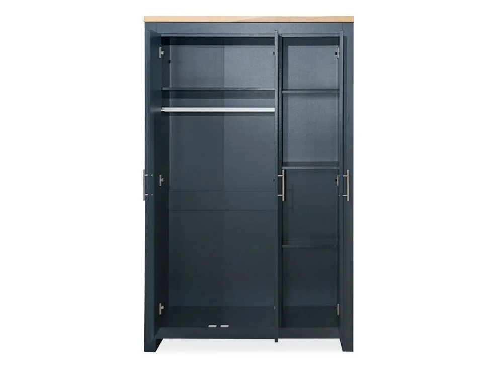 Birlea Birlea Highgate Navy and Oak 3 Door Mirrored Wardrobe