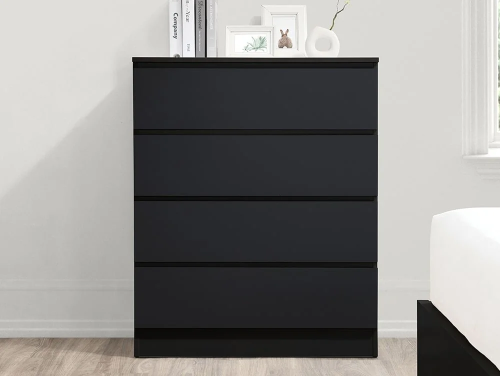 Birlea Birlea Oslo Black 4 Drawer Chest of Drawers
