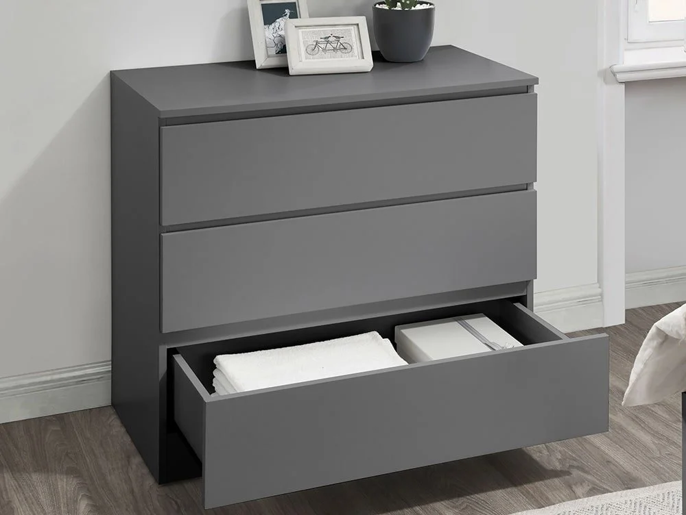 Birlea Furniture & Beds Birlea Oslo Grey 3 Drawer Chest of Drawers