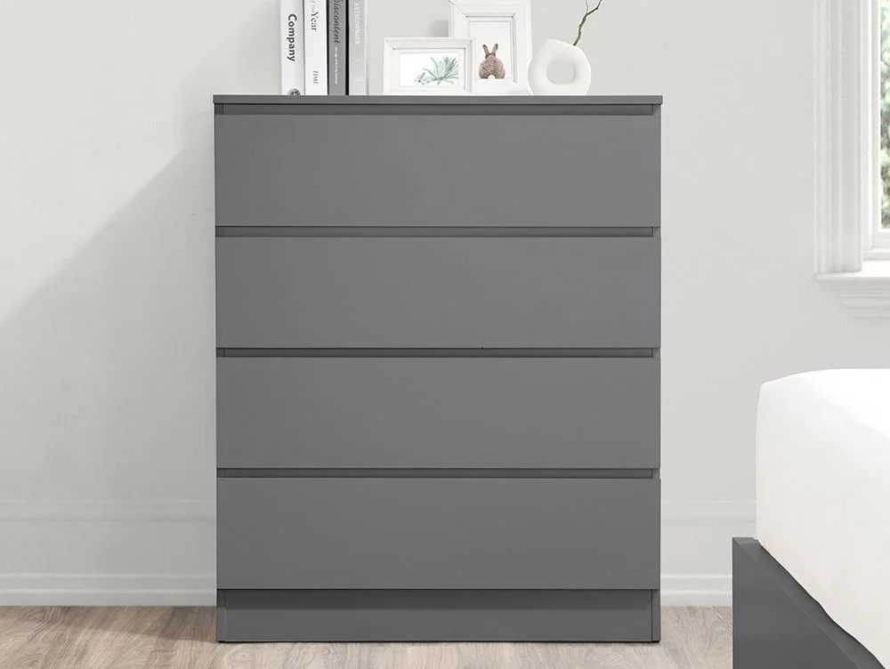 Birlea Furniture & Beds Birlea Oslo Grey 4 Drawer Chest of Drawers