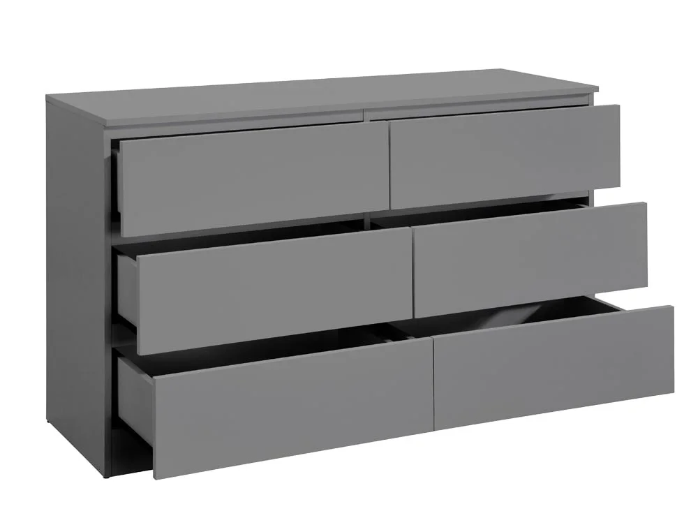 Birlea Furniture & Beds Birlea Oslo Grey 6 Drawer Chest of Drawers