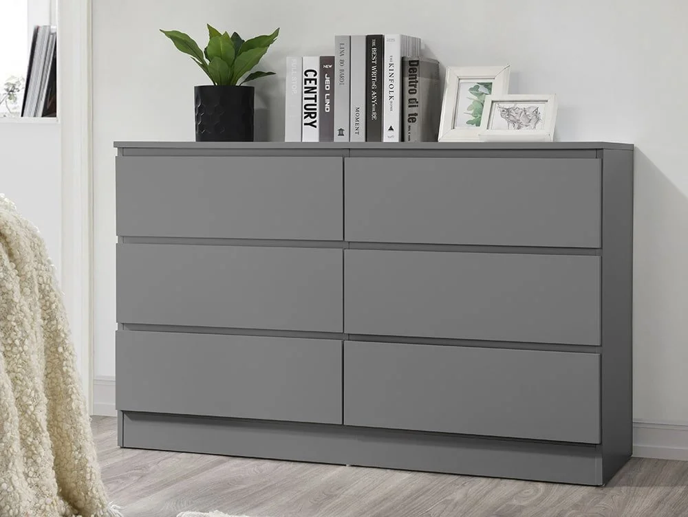 Birlea Birlea Oslo Grey 6 Drawer Chest of Drawers