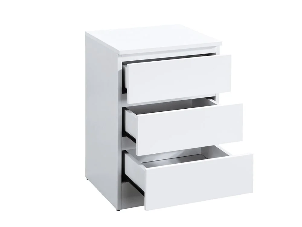 Birlea Birlea Oslo White 3 Drawer Bedside Table