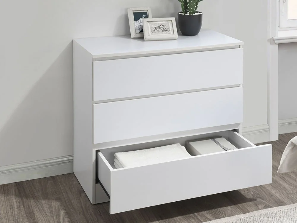 Birlea Furniture & Beds Birlea Oslo White 3 Drawer Chest of Drawers