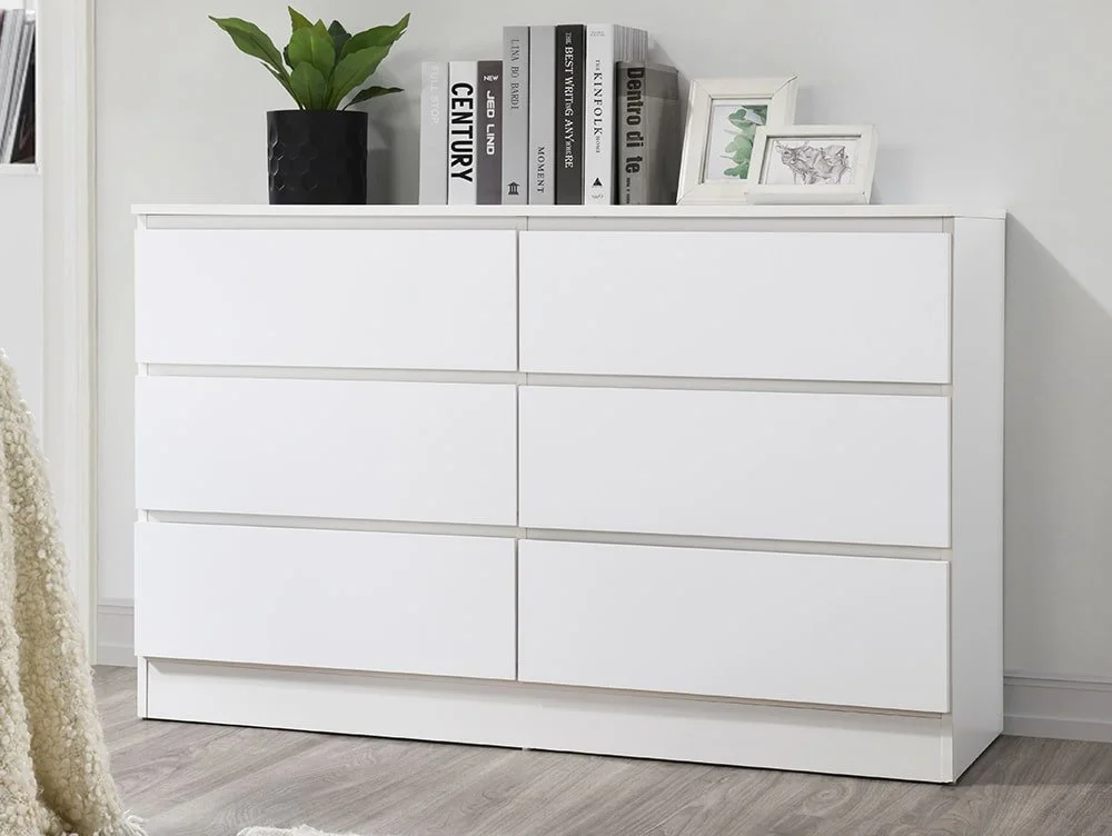 Birlea Birlea Oslo White 6 Drawer Chest of Drawers