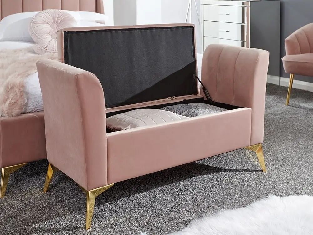 GFW GFW Pettine Double Pink Fabric 3 Piece Bedroom Furniture Set