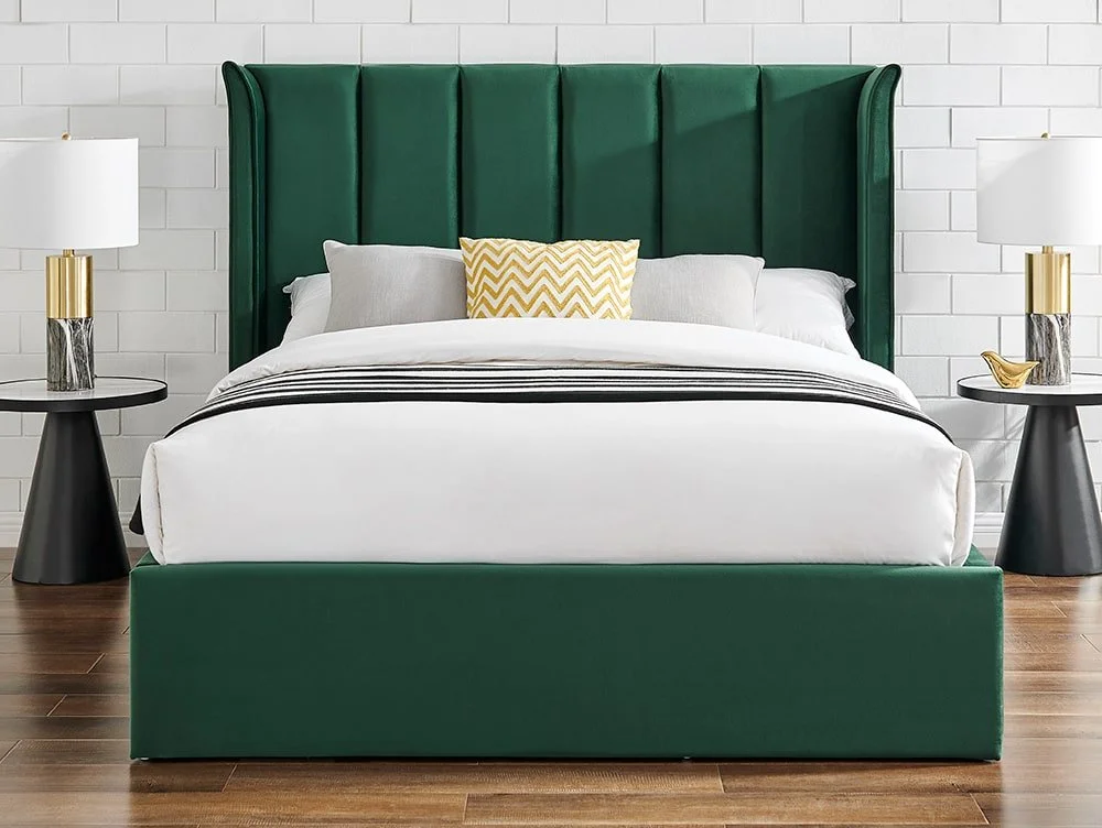 Limelight Limelight Sirius Emerald Green Fabric Ottoman Bed Frame