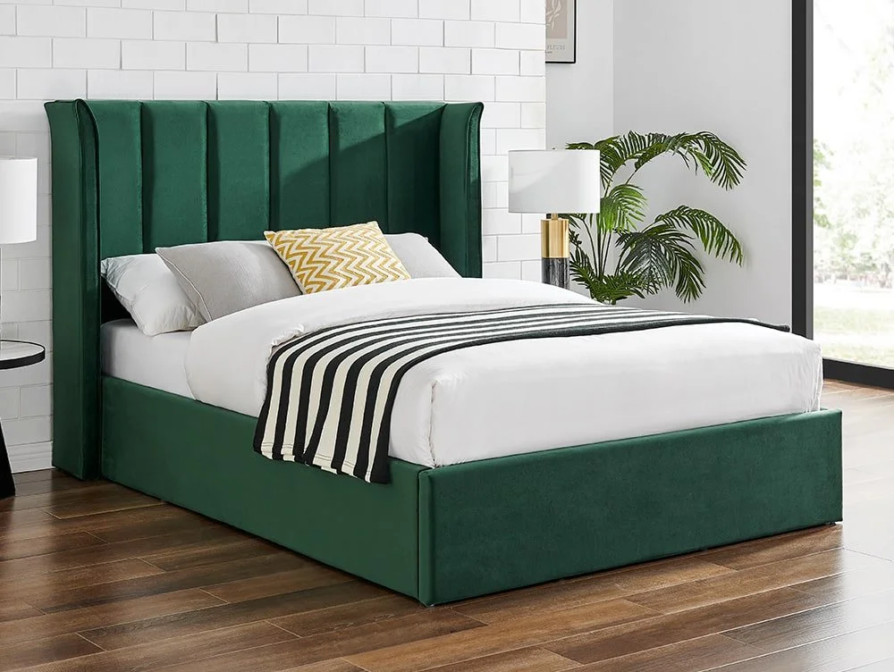Limelight Limelight Sirius Emerald Green Fabric Ottoman Bed Frame