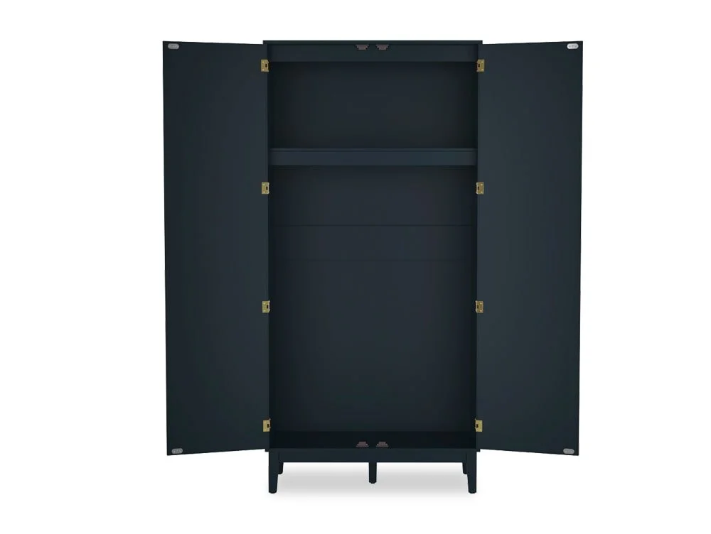 LPD LPD Bordeaux Rattan and Blue 2 Door Double Wardrobe