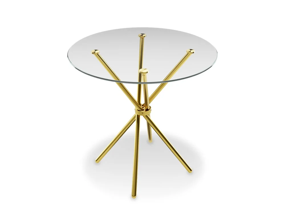 LPD LPD Casa 90cm Glass and Gold Dining Table