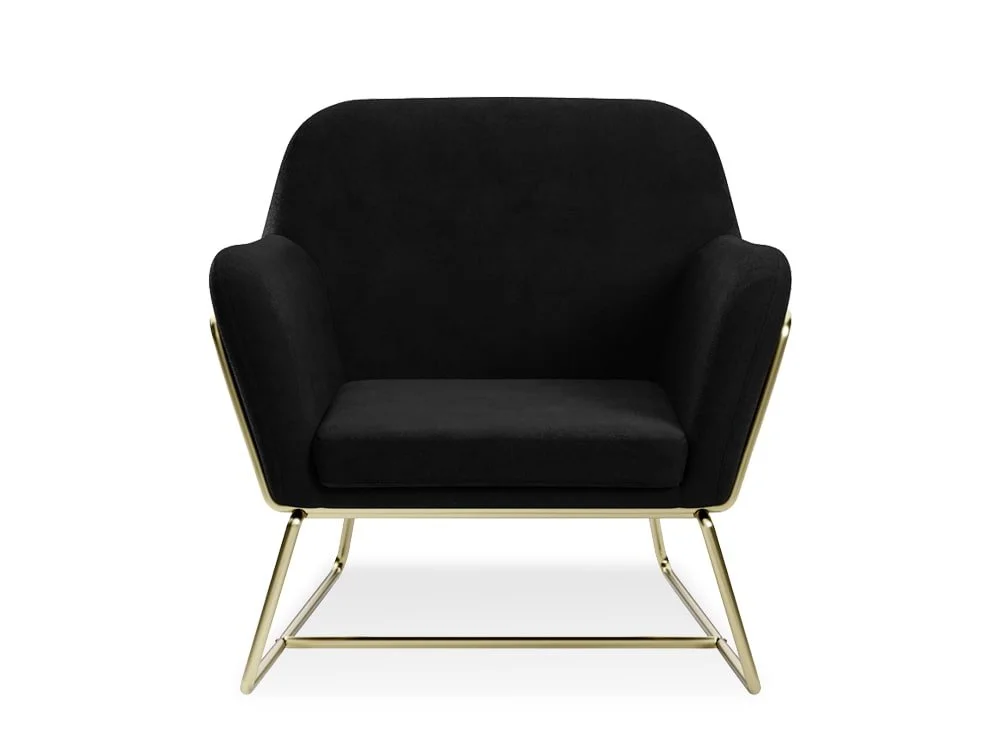 LPD LPD Charles Black Velvet Fabric Armchair