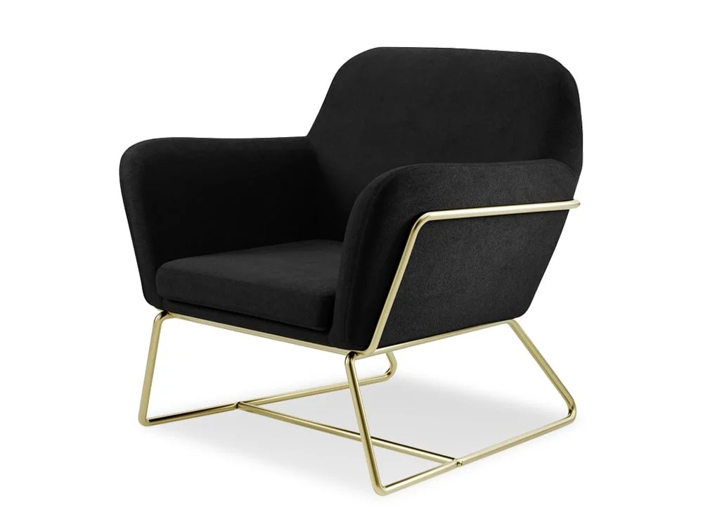 LPD LPD Charles Black Velvet Fabric Armchair