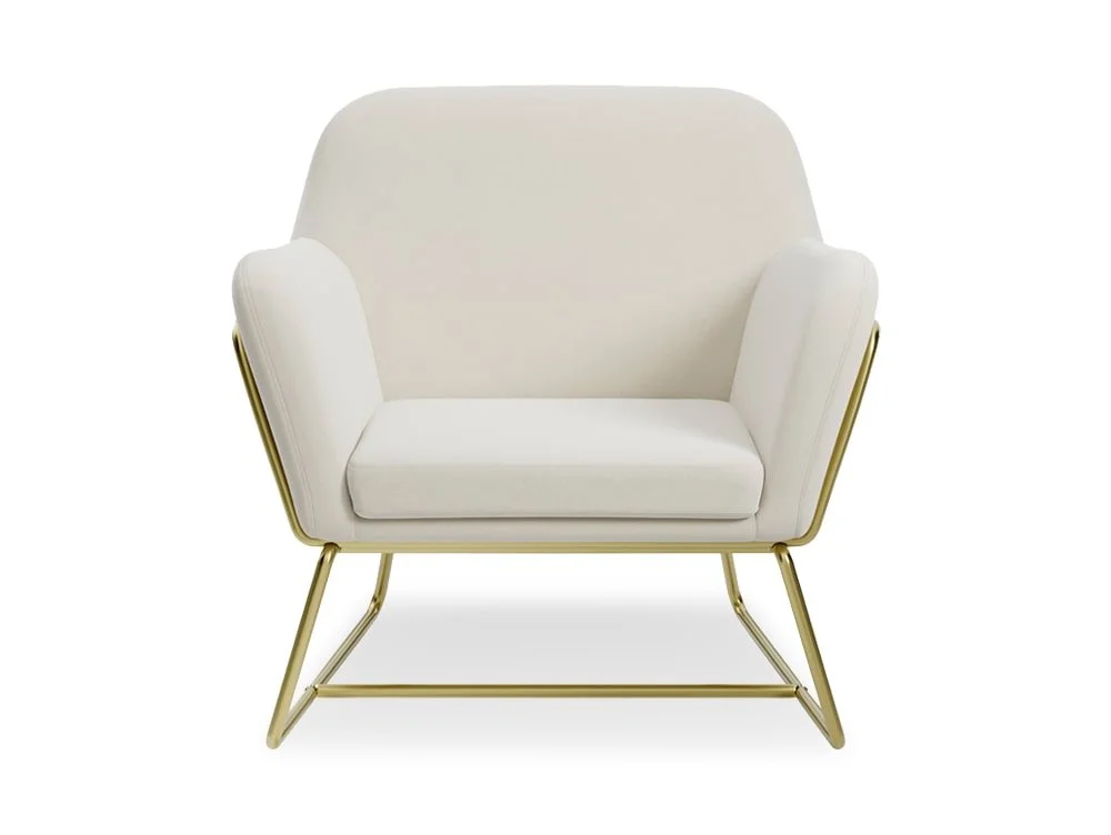 LPD LPD Charles Cream Velvet Fabric Armchair