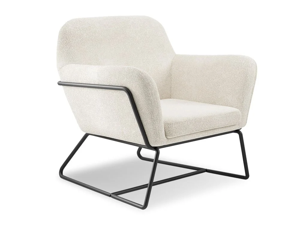 LPD LPD Charles Ivory Boucle Fabric Armchair