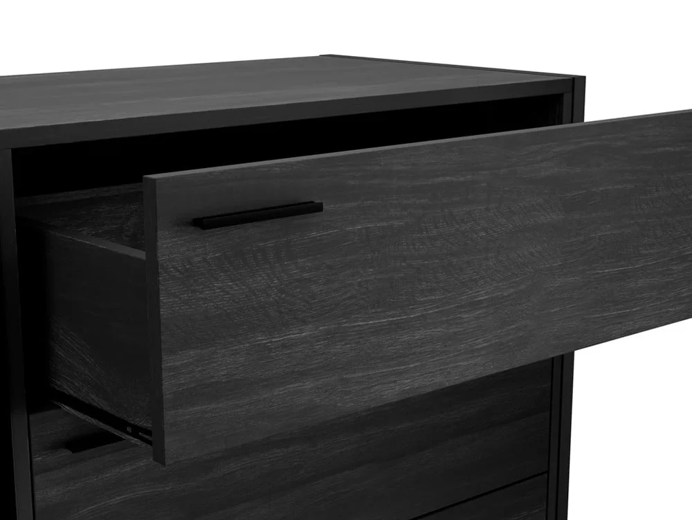 LPD LPD Hoxton Black Wood Effect 3 Drawer Chest of Drawers