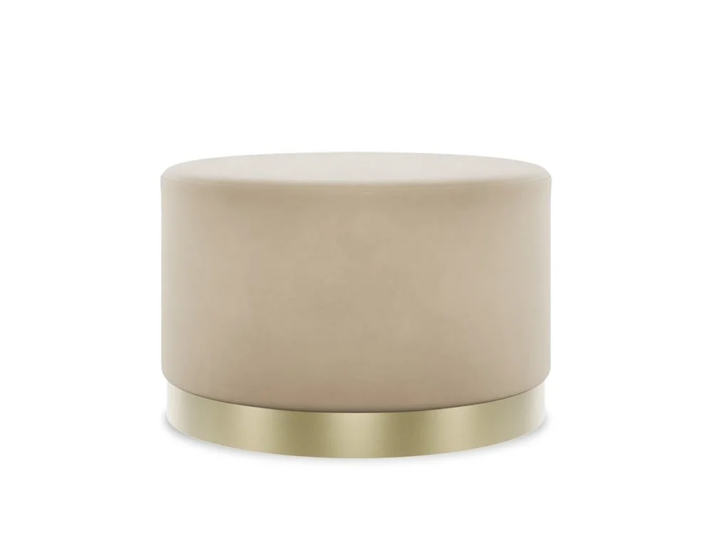 LPD LPD Lara Large Beige and Gold Fabric Bedroom Stool