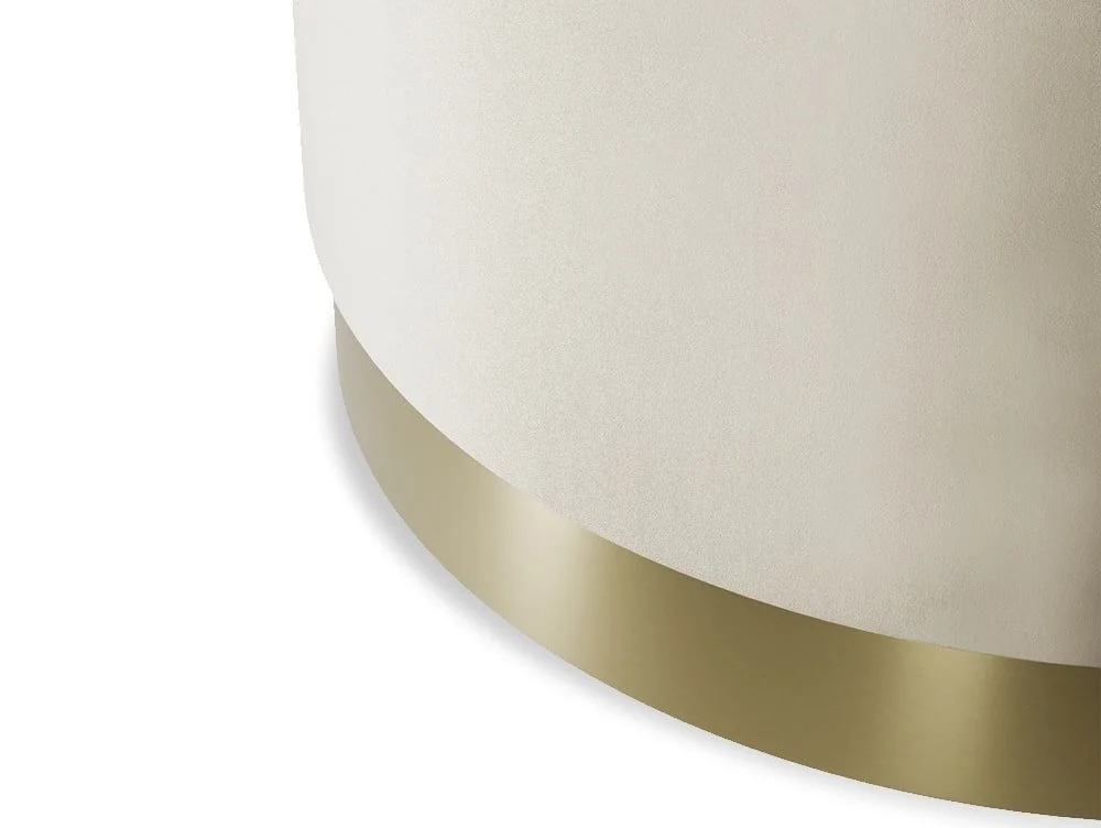 LPD LPD Lara Large Cream and Gold Fabric Bedroom Stool