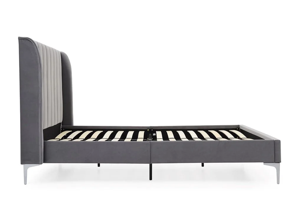 Kyoto Kyoto Avery Grey Velvet Bed Frame
