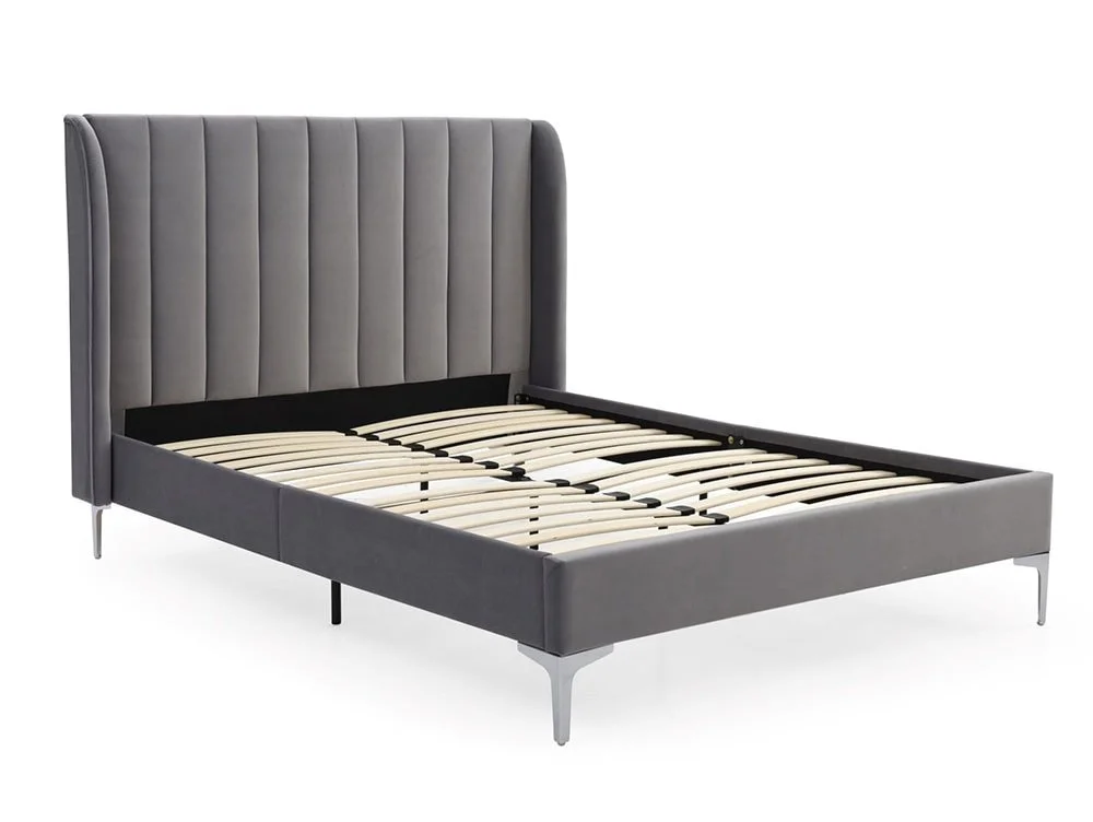 Kyoto Kyoto Avery Grey Velvet Bed Frame