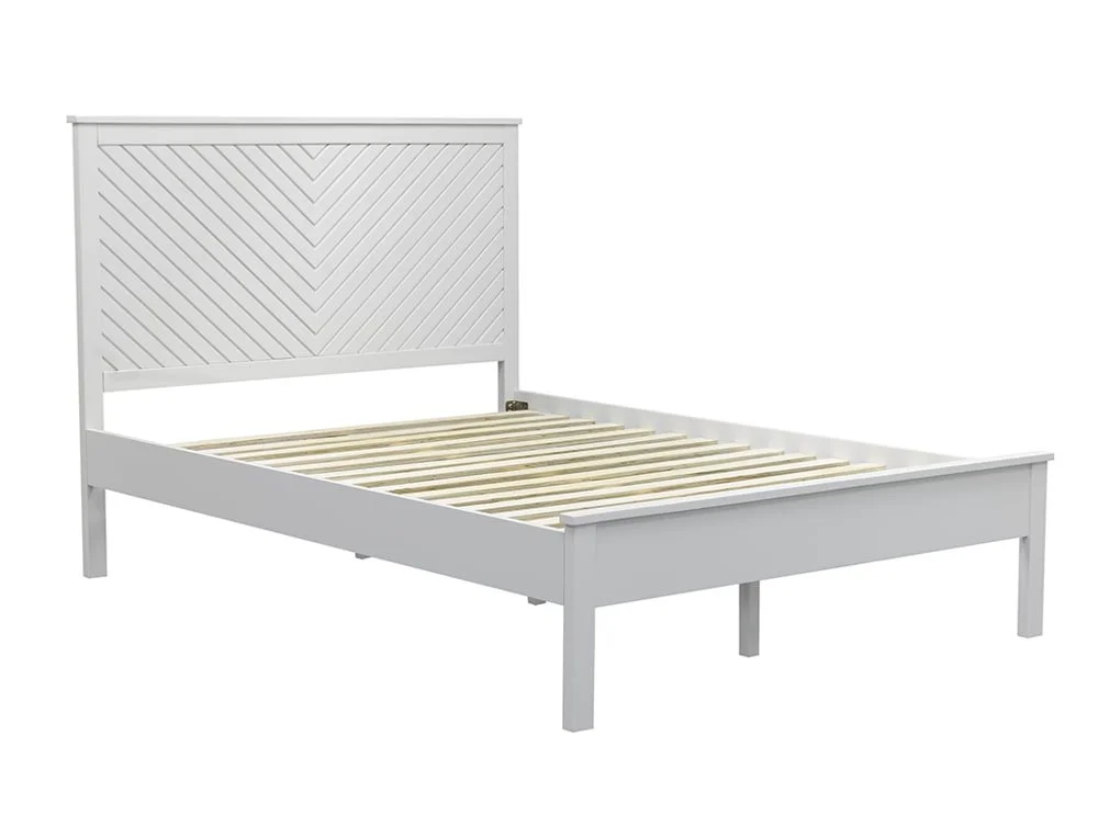 Kyoto Kyoto Chevron White Wooden Bed Frame