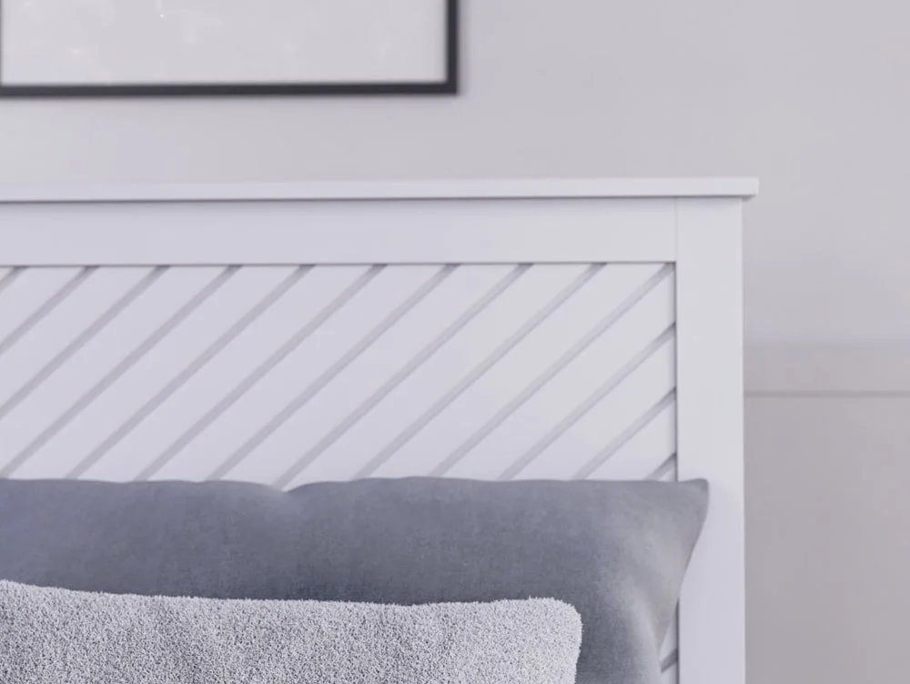 Kyoto Kyoto Chevron White Wooden Bed Frame