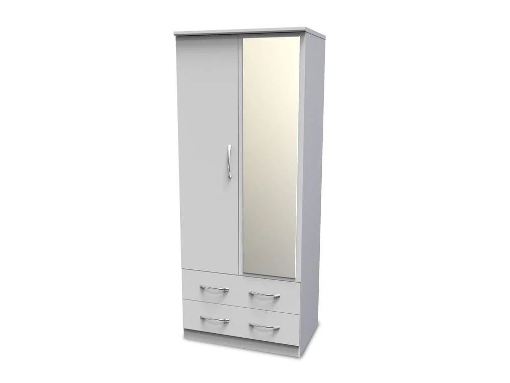 Welcome Welcome Avon 2 Door 2 Drawer Mirrored Double Wardrobe (Assembled)