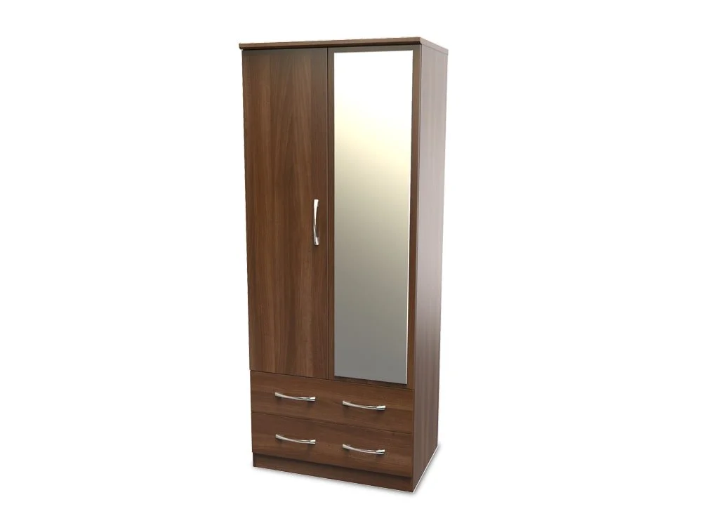 Welcome Welcome Avon 2 Door 2 Drawer Mirrored Double Wardrobe (Assembled)