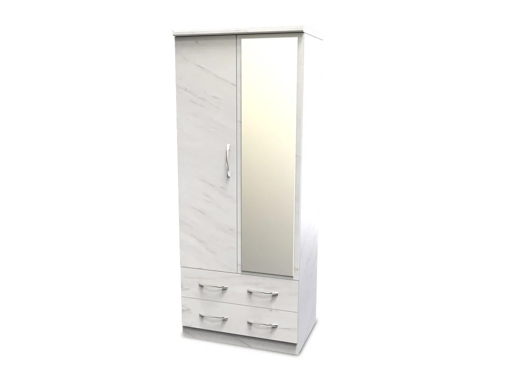Welcome Welcome Avon 2 Door 2 Drawer Mirrored Double Wardrobe (Assembled)