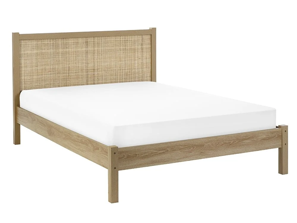 Julian Bowen Julian Bowen Padstow Rattan Oak Wooden Bed Frame