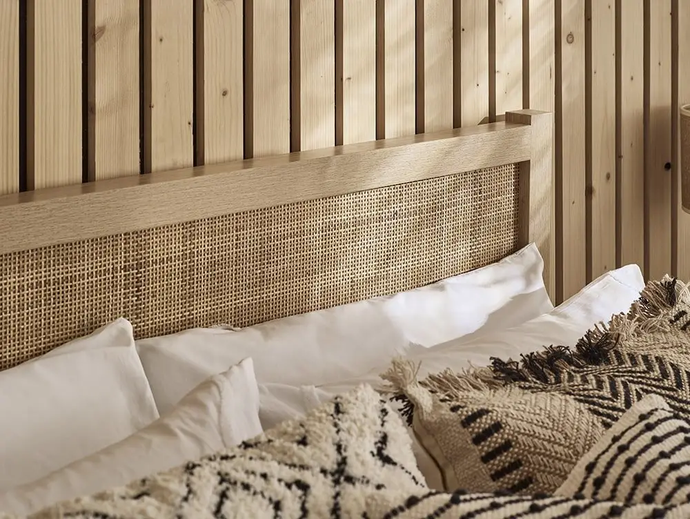 Julian Bowen Julian Bowen Padstow Rattan Oak Wooden Bed Frame