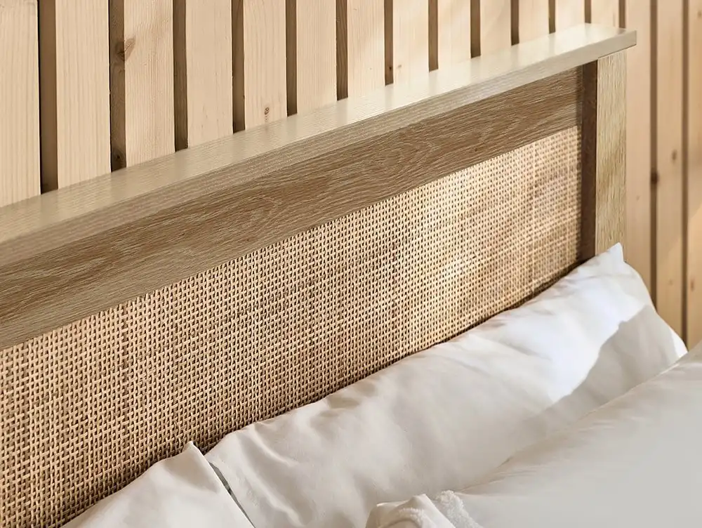 Julian Bowen Julian Bowen Padstow Rattan Oak Wooden Ottoman Bed Frame