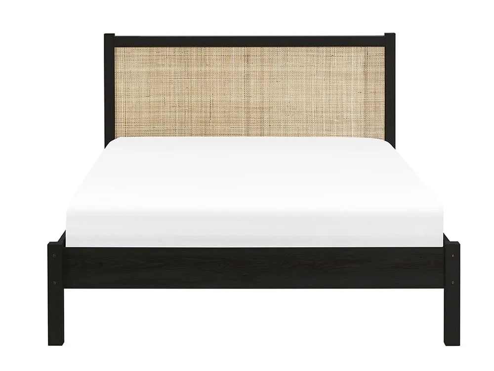 Julian Bowen Julian Bowen Padstow Rattan Black Wooden Bed Frame
