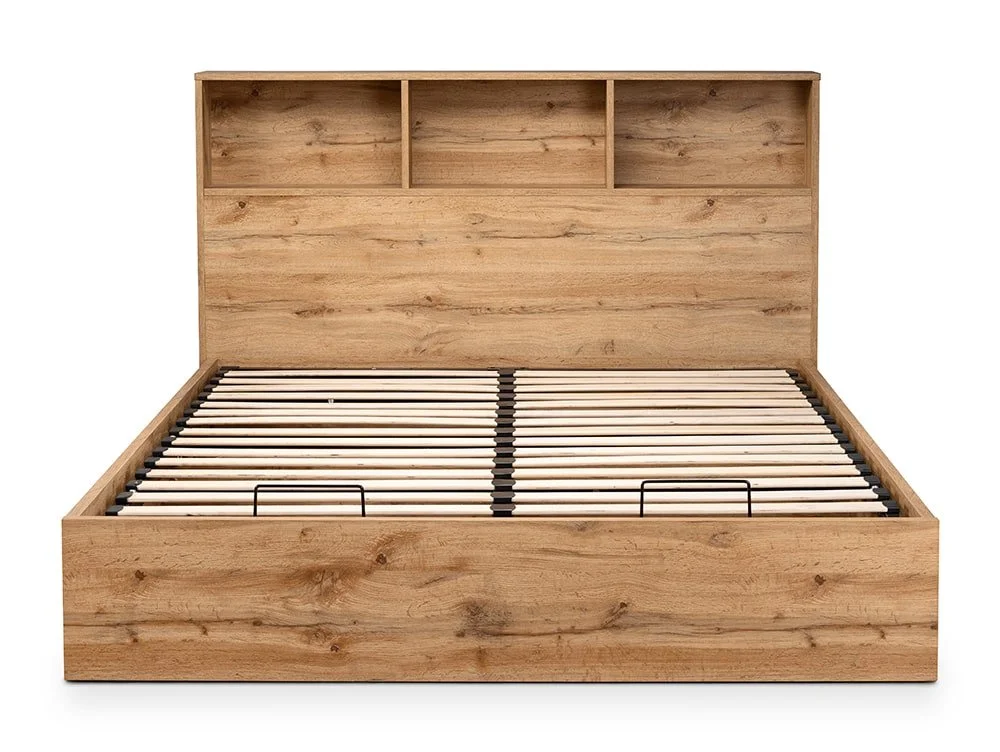 Julian Bowen Julian Bowen Bali Bookcase Oak Wooden Ottoman Bed Frame