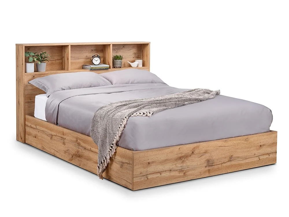 Julian Bowen Julian Bowen Bali Bookcase Oak Wooden Ottoman Bed Frame