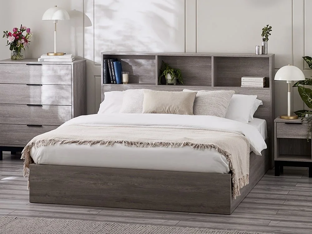 Julian Bowen Julian Bowen Bali Bookcase Grey Wooden Ottoman Bed Frame
