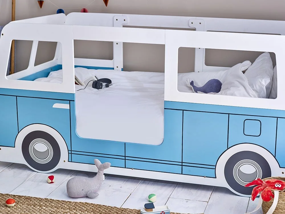 Julian Bowen Julian Bowen Campervan Single White and Blue Wooden Bed Frame