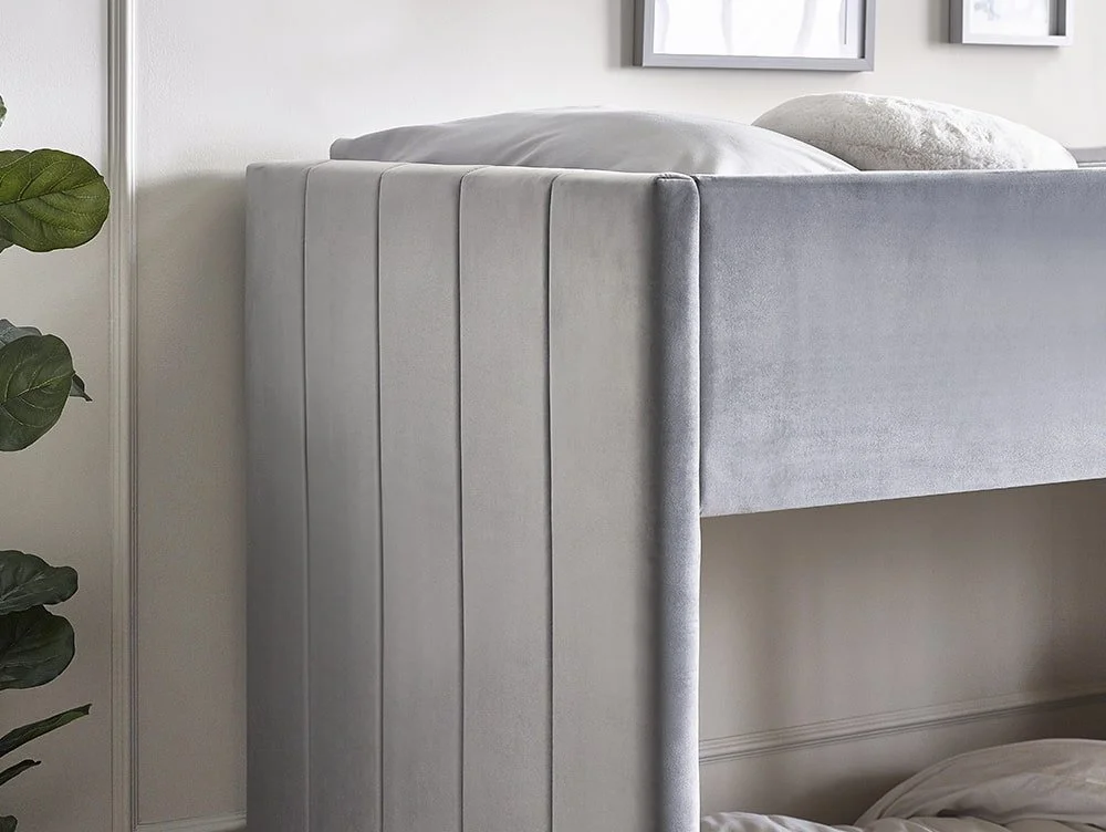 Julian Bowen Julian Bowen Daytona Single Grey Velvet Fabric Bunk Bed Frame