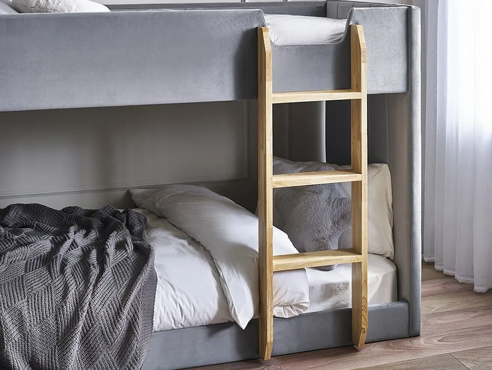 Julian Bowen Julian Bowen Daytona Single Grey Velvet Fabric Bunk Bed Frame