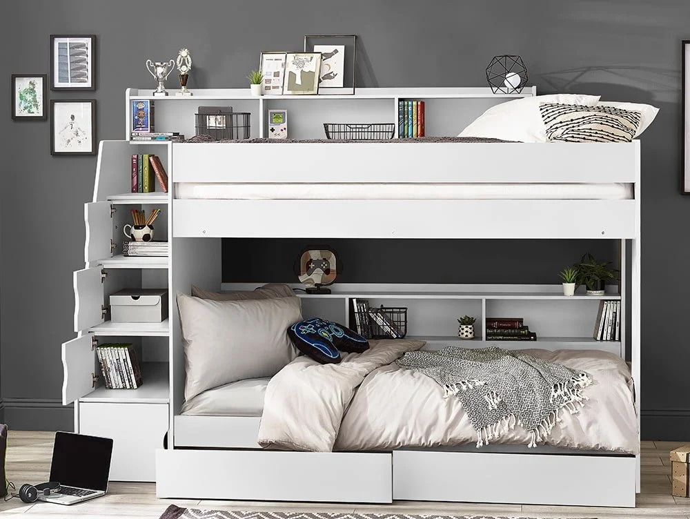 Julian Bowen Julian Bowen Camelot Single White Wooden Bunk Bed Frame