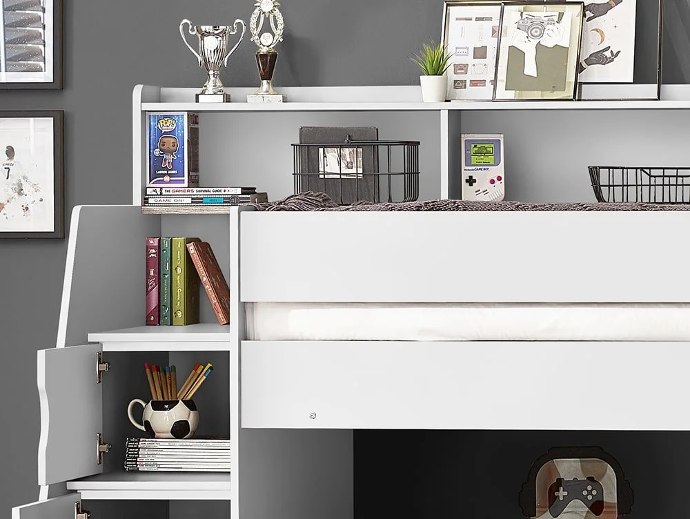 Julian Bowen Julian Bowen Camelot Single White Wooden Bunk Bed Frame