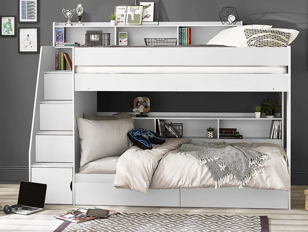 Julian Bowen Julian Bowen Camelot Single White Wooden Bunk Bed Frame