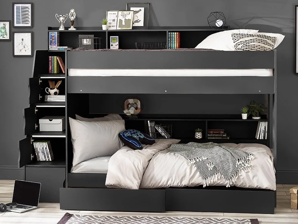 Julian Bowen Julian Bowen Camelot Single Anthracite Wooden Bunk Bed Frame