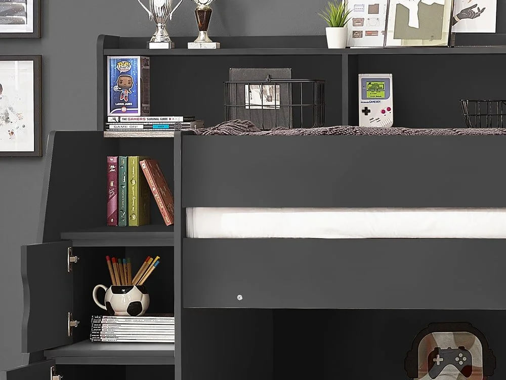 Julian Bowen Julian Bowen Camelot Single Anthracite Wooden Bunk Bed Frame
