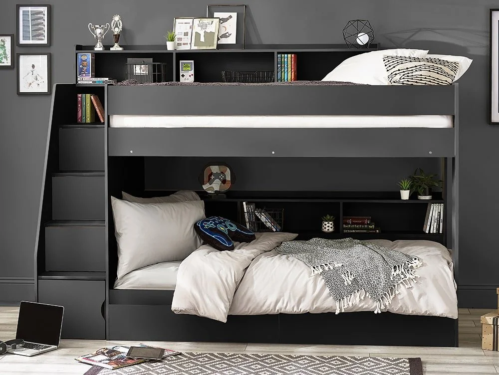 Julian Bowen Julian Bowen Camelot Single Anthracite Wooden Bunk Bed Frame