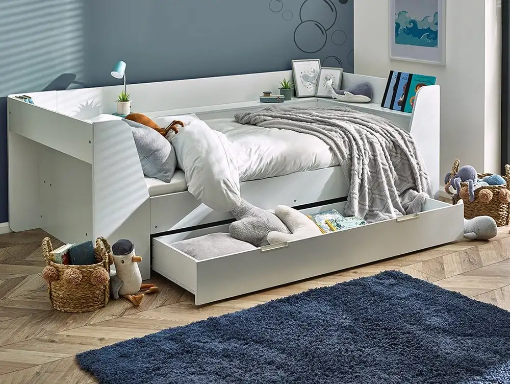 Julian Bowen Julian Bowen Cyclone Single White Wooden Day Bed Frame