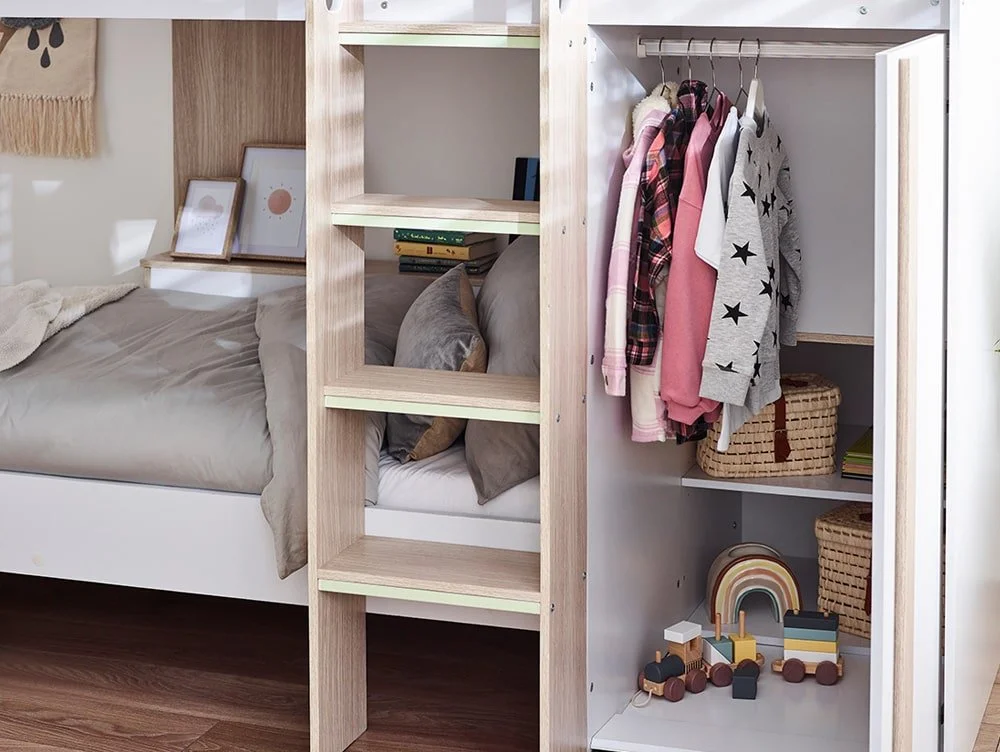 Julian Bowen Julian Bowen Horizon Single Light Wood and White Wooden Bunk Bed Frame