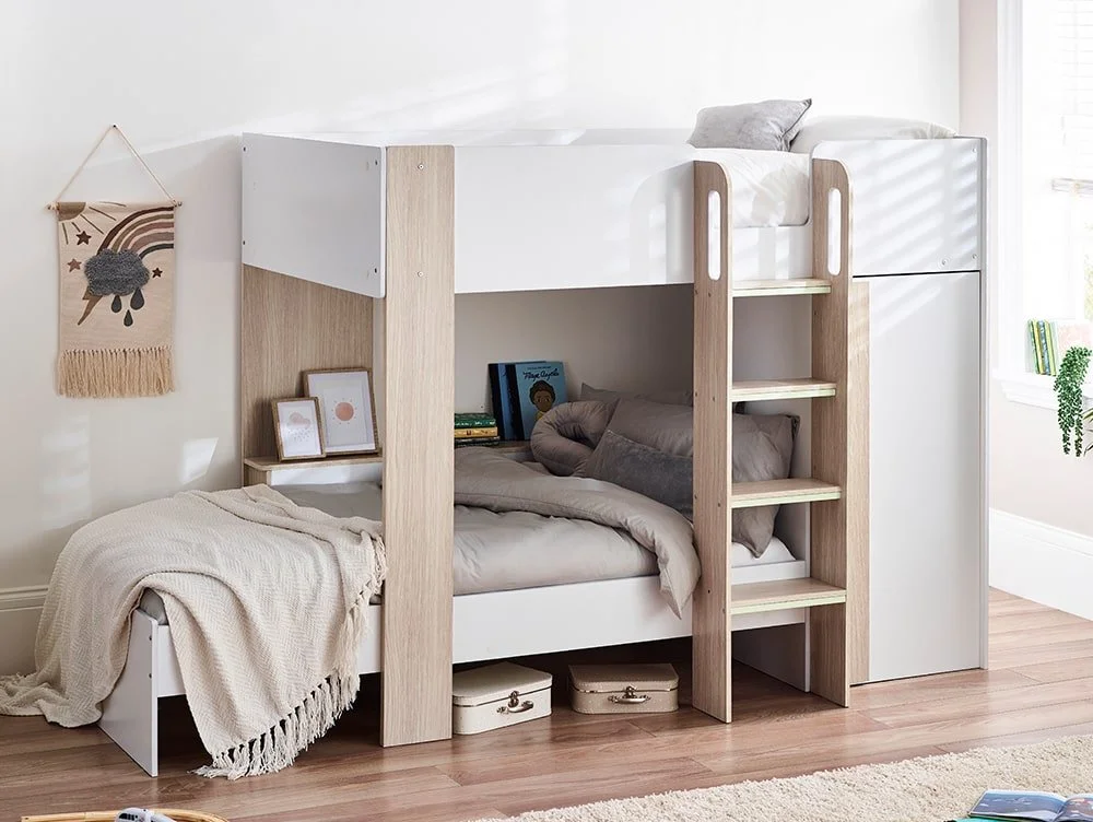 Julian Bowen Julian Bowen Horizon Single Light Wood and White Wooden Bunk Bed Frame